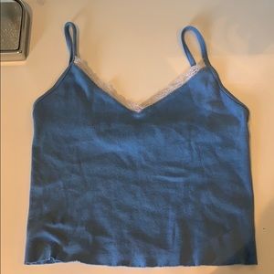 brandy melville blue lace tank top